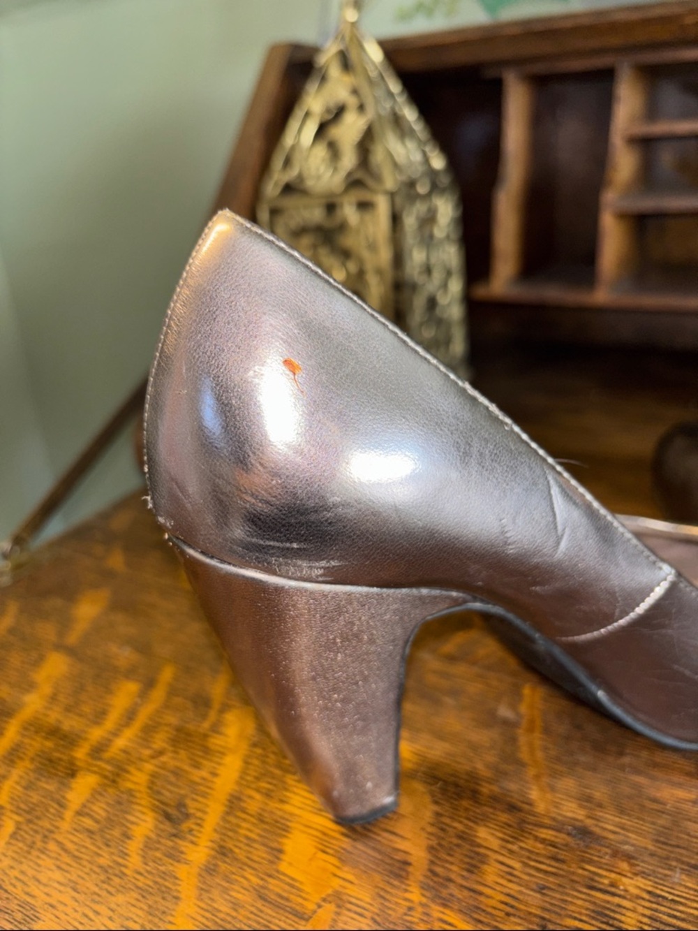American Rag Metallic Silver Round-Toe Heels - Picture 6 of 10